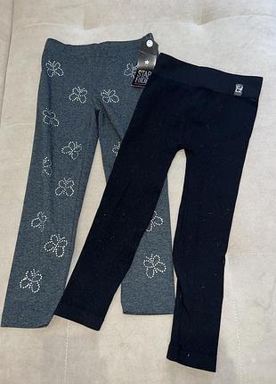 Лосины в рубчик и с кристаллами для девочки calzedonia 4-5 лет