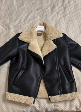 Черная дубленка xs-s gepur