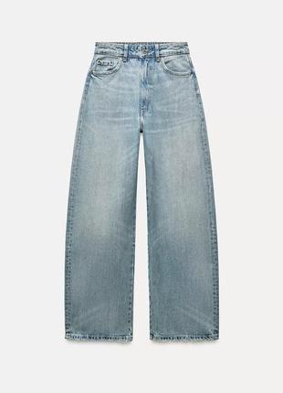 Джинси зара zara штани trf full length baggy mid rise