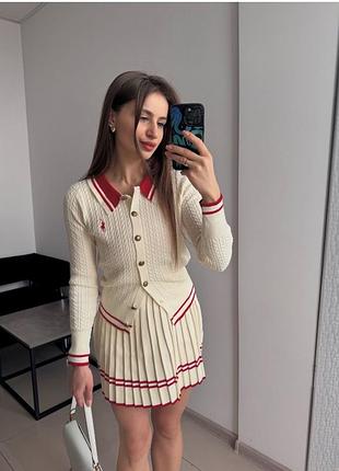 Женский вязаный костюм polo