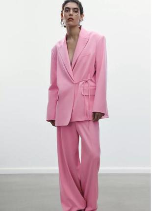 Блейзер піджак зара zara жакет рожевий розовий
