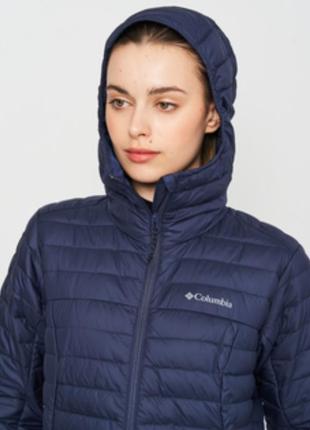 Шикарный пуховик columbia темно-синего цвета.