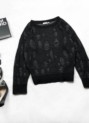 Тоненький шерстяной свитерок паутинкой weekday с ажурными дырочками