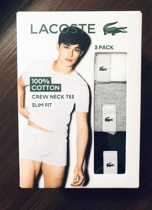Набор базовых мужских футболок lacoste (оригинал)