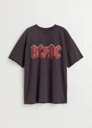 Футболка оверсайз ac/dc h&m