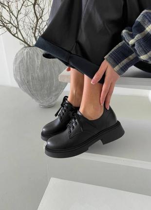Туфли натуральная кожа кожа кожаные низкий ход на шнурках лоферы слипоны