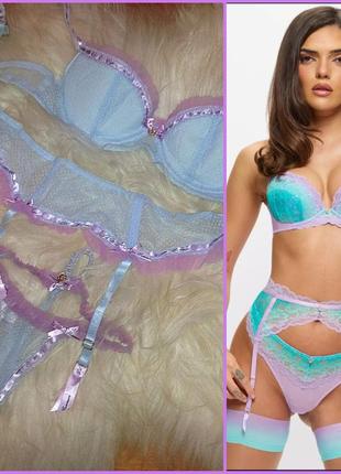 Комплект білизни мереживний ann summers бюстгальтер бюст бра ліфчик топ труси бікіні стрінги пояс для панчохи мереживо сіточка
