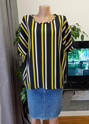 Блуза женская в полоску, размер l,xl