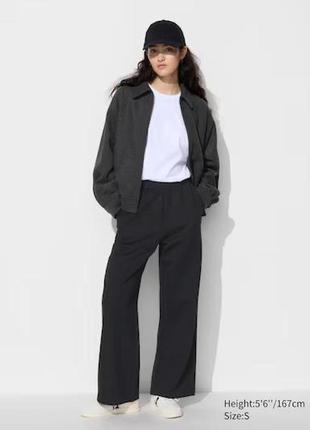Спортивные штаны uniqlo черные dry sweat wide trousers (short)