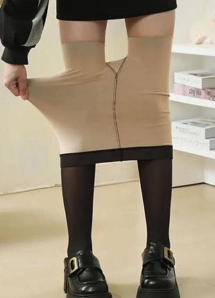 Теплые колготки с эффектом «голой ножки»