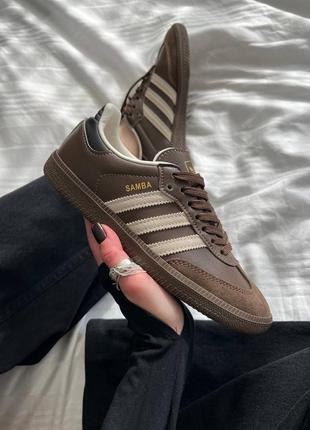 Жіночі кросівки adidas samba brown premium