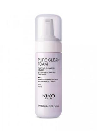 Очищающая пенка-мусс для лица kiko milano pure clean foam, 150ml✨