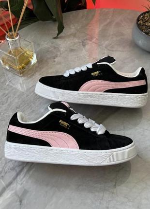 Женские кроссовки puma suede xl pink black