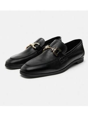 Лоферы zara кожа