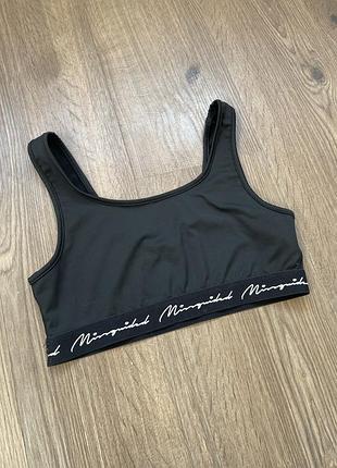 Топ спортивный черный missguided s-m снизу резинка