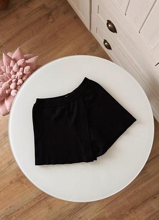Юбка юбка шорты черная зара zara стильная трендовая трендовые вязаные машинной вязки 11-12р 152см