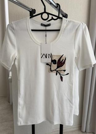 Женская хлопковая футболка zara