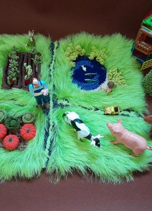 Игровой коврик ферма с длинным ворсом