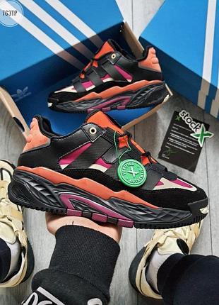 👟 кроссовки adidas niteball black orange pink / наложка bs👟