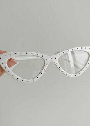 Новые стильные очки лисички для имиджа, белые