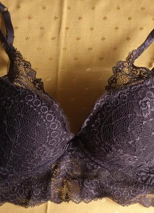 Бюстгалтер кружевной на поролоне с небольшим пуш апом etam 34c