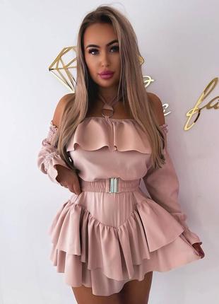 Платье праздничное с воланами