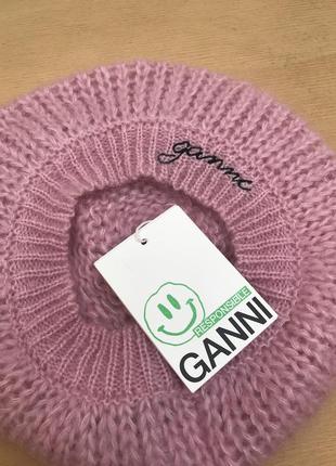 Берет з мохеру та шерсті  ganni