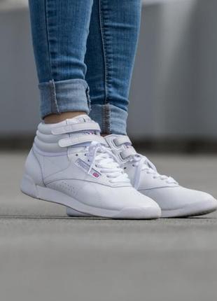 Кросiвки оригiнал reebok freestyle hi "white" (2431) 39р