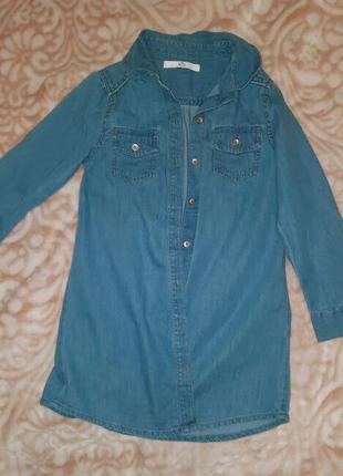 (л) джинсовое платье от m&amp;s на 5/6 лет