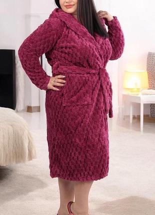 Теплий жіночий махровий халат (тр-368854)