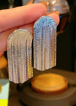 Серьги блестящие цепочки