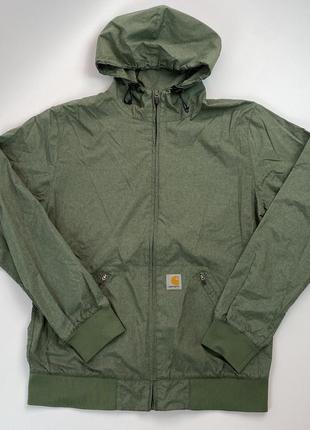 Мужская куртка ветровка зеленая carhartt