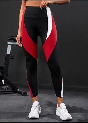 Р. 46-48/m-l яркие женские красные леггинсы для йоги и спорта shein
