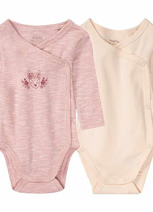 Комплект боди с длинным рукавом для новорожденной девочки lupilu 50-56 см (nb)