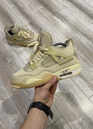 Мужские кроссовки nike air jordan 4 retro off-white sail 42 р.