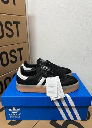 Кроссовки кеды adidas sobakov black white gum sole