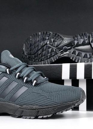 Р.41-45 кроссовки adidas marathon tr серо/салатовые ks 124754 фото