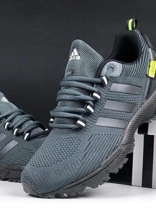 Р.41-45 кроссовки adidas marathon tr серо/салатовые ks 12475