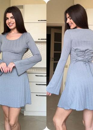 Женское короткое платье на завязках | 3086