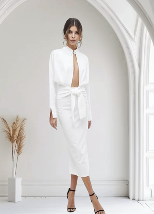 Стильне біле плаття міді asos disign