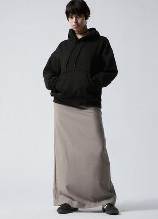 📤 weekday женское хлопковое худи оверсайз на флисе