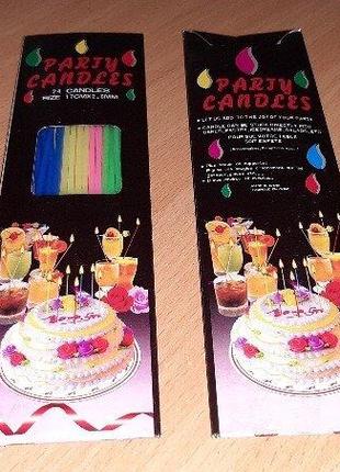 Набор свечей для торта длинные, тонкие.