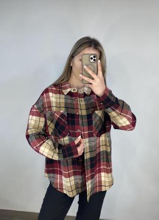 Теплая рубашка primark / женская рубашка в клетку primark