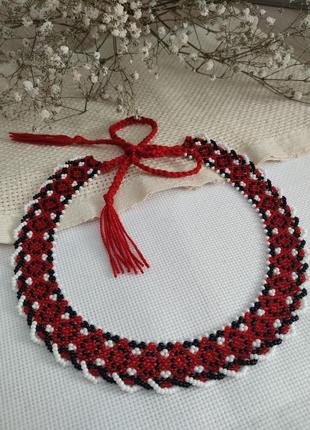 Силка ожерелье из бисера вышиванка