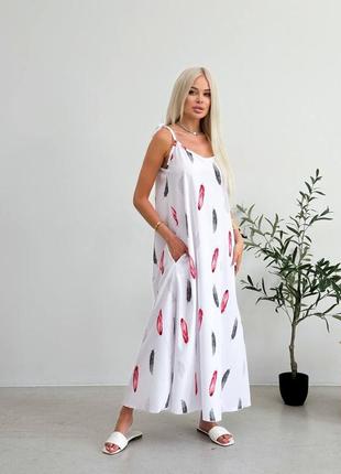 Білий літній сарафан максі jk-547