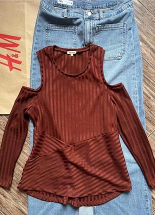 Кофта лонгслів в рубчик river island 2