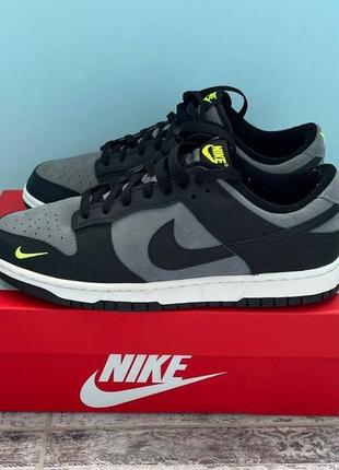 Кроссовки мужские nike dunk low ‘black grey green strike'