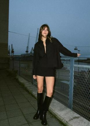 Високі чоботи з широкою халявою zara