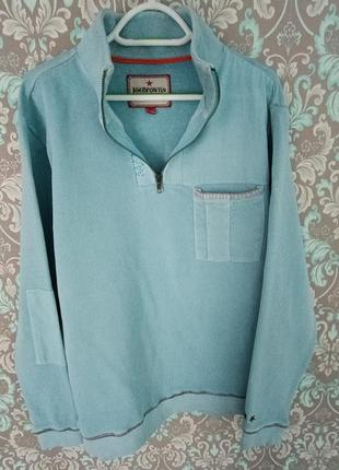 Небанальный свитшот хлопок, лонгслив, кофта с горловиной-трубой на молнии