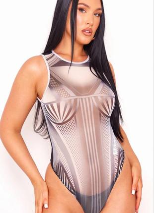Боди сетка без рукавов prettylittlething plt uk 10, 38, m, 46
